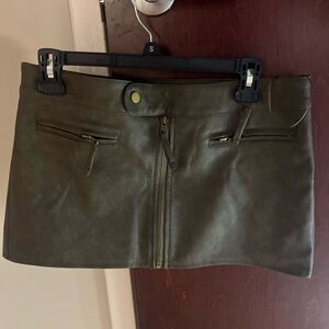 Edikted Olive Green Mini Skirt with Zipper pockets